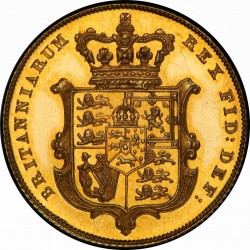 激レア 1825年 英国 ジョージ4世 プルーフソブリン金貨 Reeded Edge PCGS PR63DCAM