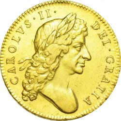 1679年 英国 チャールズ2世5ギニー金貨 GVF