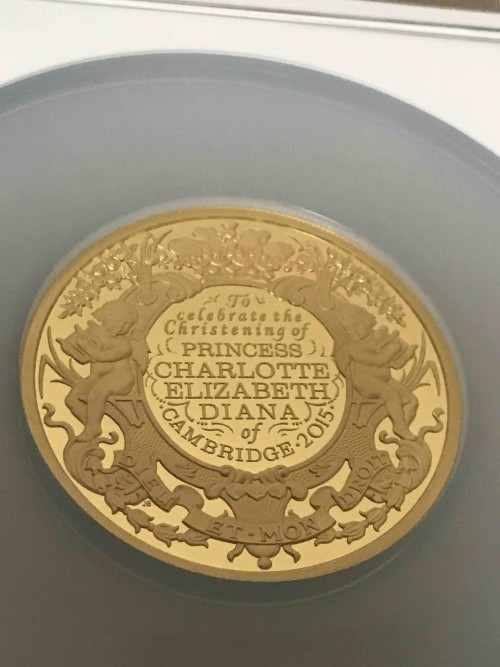 発行25枚 2015年 英国 シャーロット王女 洗礼記念 500ポンド金貨 NGC 