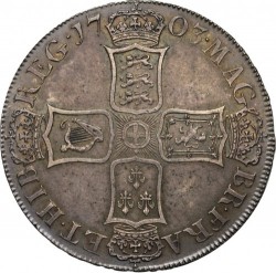 激レア 1703年 英国 アン女王 VIGO クラウン銀貨 PCGS AU58