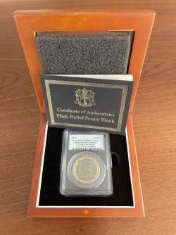 3が日だけ販売 1990年 マン島 ペニーブラック1オンスハイリリーフ金貨 PCGS GEM Proof