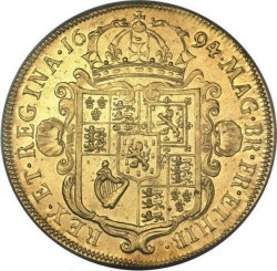 PCGS最高鑑定 1694年 英国 ウィリアム＆メアリー5ギニー金貨 PCGS AU58