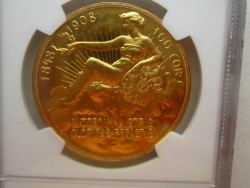 1908年 オーストリア 100コロナ金貨 雲上の女神 NGC PF62