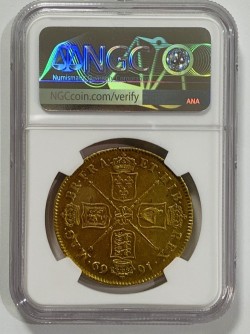 PCGSとNGC合わせて最高鑑定 1669年 英国 チャールズ2世 5ギニー金貨 NGC AU55