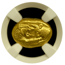 古代リディア 561-546BC クロイソス スターテル金貨ライトシリーズ Ch AU 5/5 - 3/5