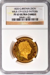 1820年英国ジョージ3世 W&R 179 パターン2ポンドプルーフ金貨 NGC PF63UC