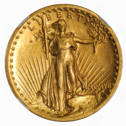 1907年 米国 セントゴーデンズ ハイリリーフ金貨 NGC PF65+