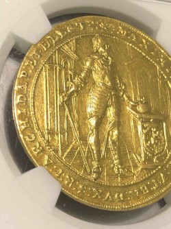 都市景観1640年 ドイツ バイエルン マキシミリアン1世 5ダカット金貨 NGC AU55