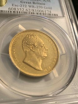 PCGSミスラベルの一枚 1831年 英国 ウィリアム4世 2ポンドプルーフ金貨 PCGS PR62 CAMEO