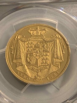 PCGSミスラベルの一枚 1831年 英国 ウィリアム4世 2ポンドプルーフ金貨 PCGS PR62 CAMEO