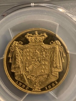 PCGSミスラベルの一枚 1831年 英国 ウィリアム4世 2ポンドプルーフ金貨 PCGS PR62 CAMEO