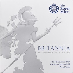 最高鑑定わずか3枚 シリアル2番 2017年 英国 ブリタニア5オンスプルーフ金貨 PCGS PR70DCAM