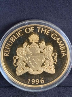 1996年ガンビア・5オンスプルーフ金貨 ライオンファミリー