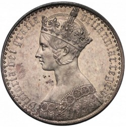 1847年 英国 ゴチッククラウン銀貨 プレーンエッジ NGC PF60