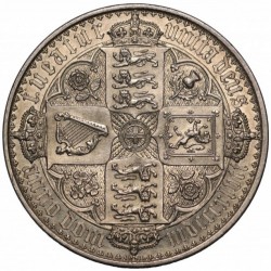 1847年 英国 ゴチッククラウン銀貨 プレーンエッジ NGC PF60
