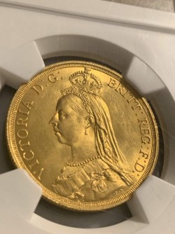 MS64でも状態が良い一枚 1887年イギリス ヴィクトリア女王 ジュビリー 2ポンド金貨 NGC MS64