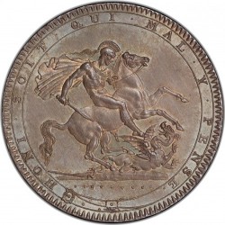絶対買い！PCGS最高鑑定 存在2枚 1820年 英国 ジョージ3世 LX クラウン銀貨 PCGS MS66