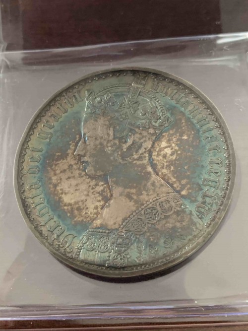 R2 ESC-2578 1847年 英国 ヴィクトリア女王 ゴチッククラウン銀貨 Pure 