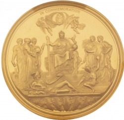 1887年ヴィクトリア・ゴールデンジュビリーの大型ゴールドメダル PCGS SP62
