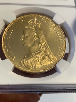 538枚鑑定の3番目 1887年イギリス ヴィクトリア女王 ジュビリー 5ポンド金貨 NGC MS65