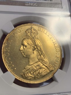 538枚鑑定の3番目 1887年イギリス ヴィクトリア女王 ジュビリー 5ポンド金貨 NGC MS65