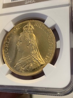 538枚鑑定の3番目 1887年イギリス ヴィクトリア女王 ジュビリー 5ポンド金貨 NGC MS65