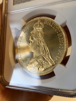 538枚鑑定の3番目 1887年イギリス ヴィクトリア女王 ジュビリー 5ポンド金貨 NGC MS65