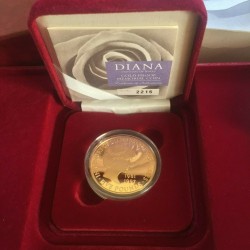 オリジナル箱付き 1999年 英国 ダイアナ妃 妃追悼記念 5ポンド金貨
