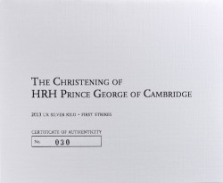 海外では8100ドル販売中 最高鑑定 2013年 英国 ジョージ王子洗礼記念500ポンド 1キロプルーフ銀貨 NGC PF70UC