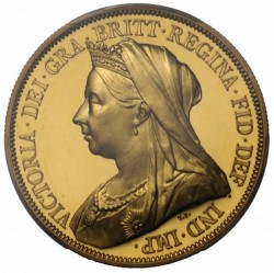 1893年 英国 ヴィクトリア オールドヘッド 5ポンドプルーフ金貨 PCGS PR64+