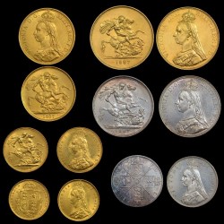 1887年 英国 ヴィクトリア ジュビリー 金貨＆銀貨 11枚セット