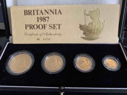 1987年 英国 ブリタニア プルーフ金貨4枚セット