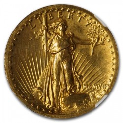 700万円を切りました。1907年 米国 セントゴーデンズ ハイリリーフ金貨 NGC PF64