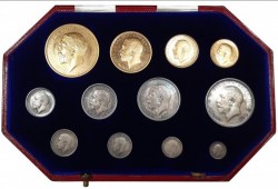 1911年 英国 ジョージ5世 プルーフ金貨＆銀貨12枚セット（ロングセット）