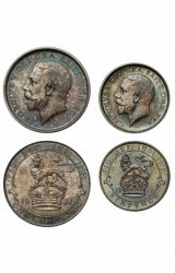 1911年 英国 ジョージ5世 プルーフ金貨&銀貨12枚セット(ロングセット) 1911年 英国 ジョージ5世 プルーフ金貨&銀貨12枚セット(ロングセット)