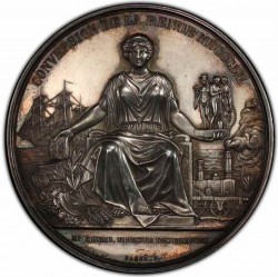 最高鑑定 1852年 フランス ナポレオン3世 国債 超大型シルバーメダル PCGS SP63