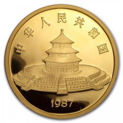 1987年 中国 パンダ5オンスプルーフ金貨