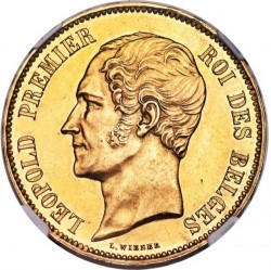 1853年ベルギー皇太子御成婚記念100フラン NGC MS61 1853年ベルギー皇太子御成婚記念100フラン NGC MS61