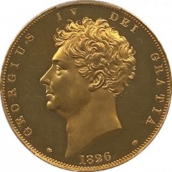 価格が上がっております 1826年 英国 ジョージ4世 5ポンドプルーフ金貨 PCGS PR63 CAMEO
