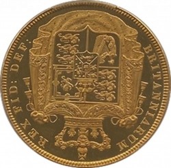 価格が上がっております 1826年 英国 ジョージ4世 5ポンドプルーフ金貨 PCGS PR63 CAMEO