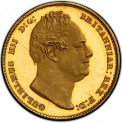 R5 最高鑑定 パターン（試作貨、試鋳貨）1830年 英国 ウィリアム4世 パターン(Pattern) ソブリン金貨 PCGS PR64DCAM