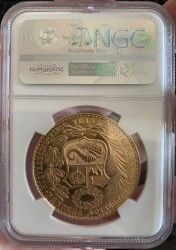 1960/59年 ペルー 女神坐像 100ソル金貨 NGC MS64