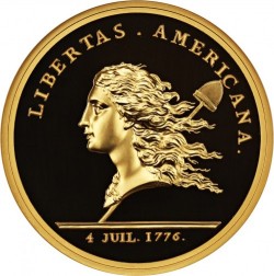 1776年 (2014年リストライク) Libertas Americana 5オンス大型金貨 NGC PF70 Ultra Cameo High Relief