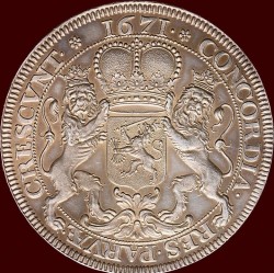 即発送  NGC1枚 PCGS鑑定なし 存在自体が激レア 1671年オランダ シルバーライダー パターン銀貨 PCGS UNC Cleaned