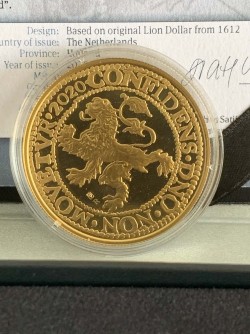 写真を追加！！ 最後の一枚 2020年 オランダ ライオンダラー 1オンスプルーフ金貨