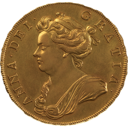 鑑定なし（AU） 1706年 英国 アン女王 5ギニー金貨