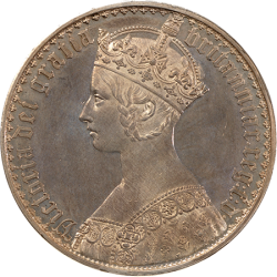 1847年 英国 ゴチッククラウン銀貨 プレーンエッジ