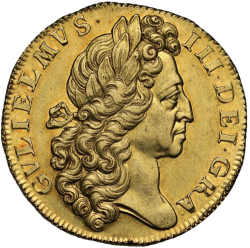 1701年 英国 ウィリアム3世 2ギニー金貨 ファインワークス NGC AU58