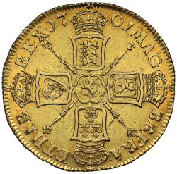 1701年 英国 ウィリアム3世 2ギニー金貨 ファインワークス NGC AU58