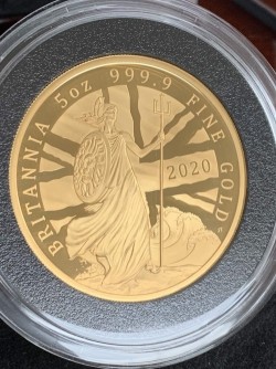 2020年 英国 ブリタニア5オンスプルーフ金貨